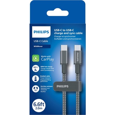 Philips DLC5060C/00 60W Usb-C To Usb-C Şarj Kablosu 2m - Fiyatı