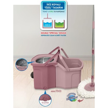 Twin Turbo Pedallı Çelik Mop Set, Temiz ve Kirli Suyu Ayıran Fiyatı