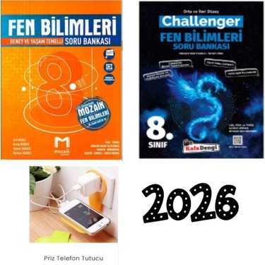2026 Mozaik 8.sınıf Fen Bilimleri + Kafadengi Challenger Fen Kitabı