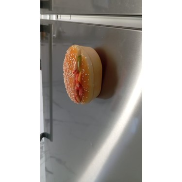 Yapay Hamburger Buzdolabı Magnet Yumuşak Üç Boyutlu Susamlı Fiyatı