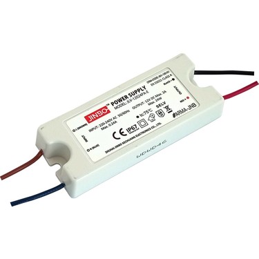 Jinbo 24W 12V 2A IP67 Slim Şerit LED Trafo - 3 Yıl Garantili Fiyatı