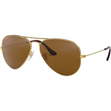 美品　Ray-Ban Aviator Large l 2 ブラウングラデ Ray-Ban Aviator Large Metal RB 3025 001/57 58 - Altın Unisex Fiyatı