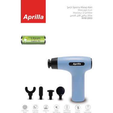 Aprilla AFM-2893 Mavi Sporcu Masaj Aleti Titreşimli Fiyatı