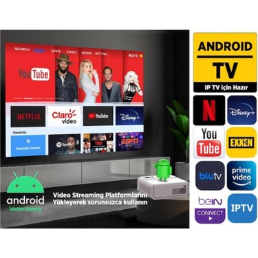 Vankyo Android Tv 1080P Destekli Sunspark 500W 9000 Lümen Fiyatı