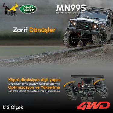 Mn Model MN99S V2 1/12 Land Rover Defender 4WD Rc Model Fiyatı