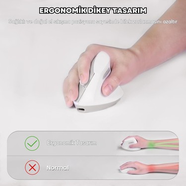 I300 Kablosuz Ergonomik Dikey Mouse- 84GR-SESSIZ Tıklama- Fiyatı