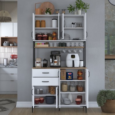 Rani JE213 Kahve Köşesi Çok Amaçlı Dolap 8 Kapaklı 2 Fiyatı