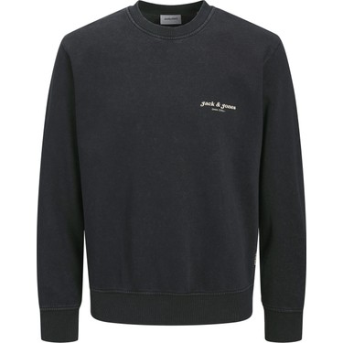 Jack & Jones Jjedover Prınt Sweat Crew Siyah Erkek Fiyatı