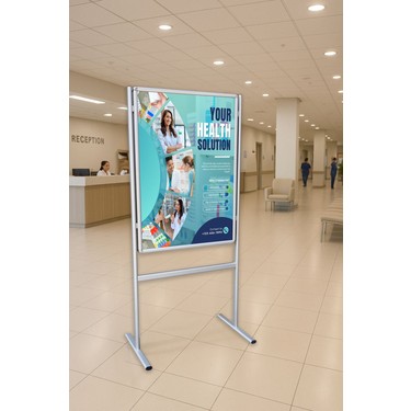B2 50X70 Ayaklı Çift Taraflı Poster ve Bilgi Panosu Info Fiyatı