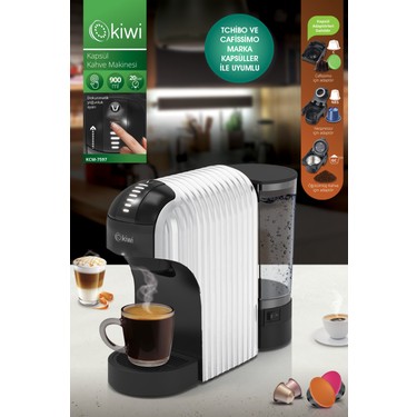 Kiwi Kcm-7597 Multikapsül Kahve Makinesi Beyaz Nespresso / Fiyatı