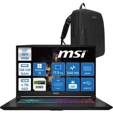 MSI Msı Katana 17 Hx B14WFK-217TR 14. Nesil Intel İ9-14900HX Fiyatı