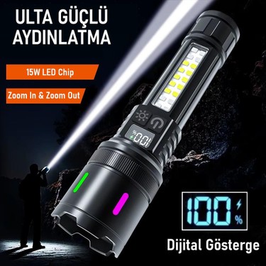 Valkyrie Şarjlı 15W LED 7 Işık Modu Çakarlı Zoom Özellikli Fiyatı