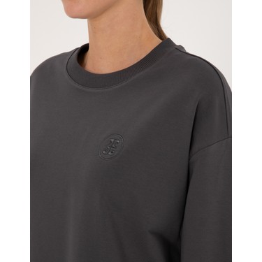 Pierre Cardin Kadın Antrasit Oversize 2 İplik Sweatshirt Fiyatı