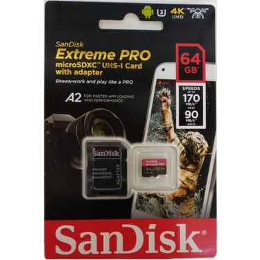 SanDisk Extreme PRO 64GB MicroSDXC Hafıza Kartı 170MB/s Fiyatı