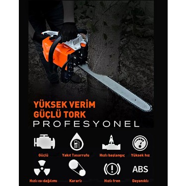 Ekstra Güçlü 52CC Benzinli Ağaç Odun Dal Kesme Motoru Fiyatı