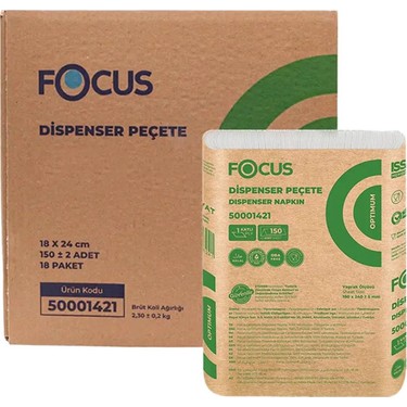 Focus Dispenser Peçete, Masaüstü Peçete, 18X24 cm – 18 Paket Fiyatı
