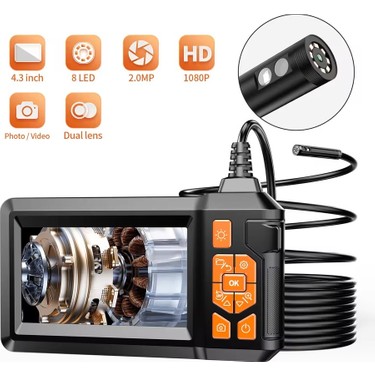 10 mt Ekranlı 3 Kameralı Endoskop Yılan Kamera Hafıza Fiyatı