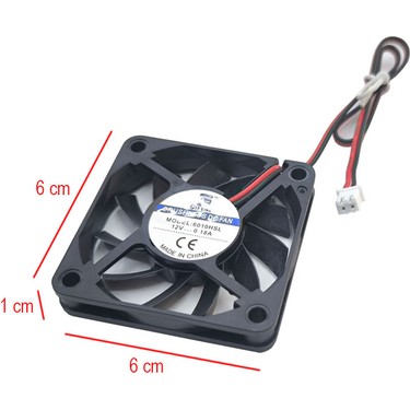6cm 12V 2 Pinli Fan 6CMX6CMX1CM 12V 6cm Fan Fiyatı