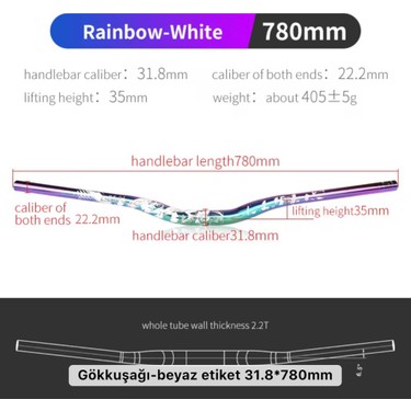 Lunje All Ride Açılı 9mm Gidon Rainbow 31.8mm Sarı Fiyatı
