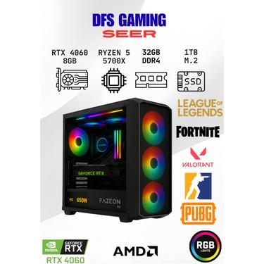 DFS Bilgisayar Dfs Gaming Seer Ryzen 7 5700X-B550M-RTX 4060 Fiyatı