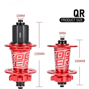 Koozer XM490 Ön Arka Göbek Seti 32 Delik Kırmızı Fiyatı