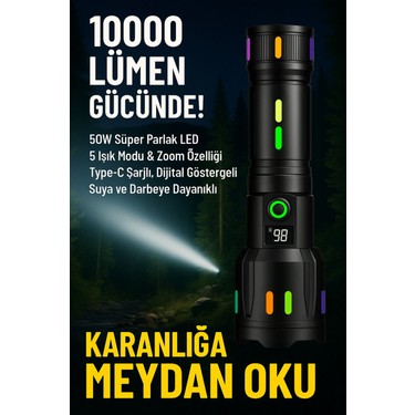 PS-9885 Ultra Parlak Su Geçirmez Zoomlu Güçlü 50W 10000 Fiyatı