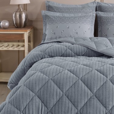 Striped Jakarlı Wellsoft Çift Kişilik Uyku Seti Lastikli Fiyatı