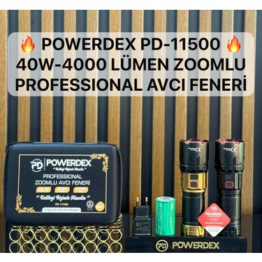 Powerdex PD-11500 | 40 W – 4000 Lümen Zoomlu Şarjlı Avcı El Fiyatı