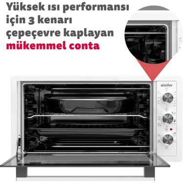 Simfer 4244 İnox Gri 42 LT Turbo Fan Mini/Midi Fırın - 6 Fiyatı