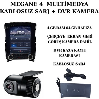 CarSmarT Megane 4 Tesl 6-64 GB + Kablosuz Sarj + Dvr Kaza Fiyatı