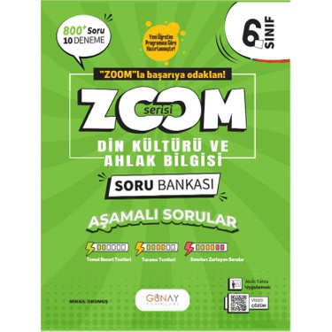 Günay Yayınları 6. Sınıf Zoom Serisi Din Kültürü ve Ahlak Kitabı
