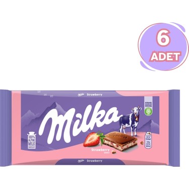 Milka 100 gr Sütlü Çikolata 6 Adet Çilek Yoğurt Lezzeti ile Fiyatı