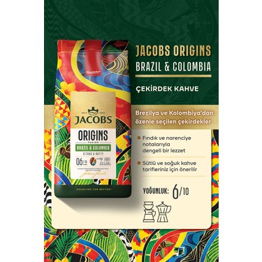 Jacobs Origins Brazil & Colombia Çekirdek Kahve 1 kg Fiyatı