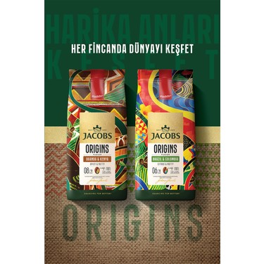 Jacobs Origins Brazil & Colombia Çekirdek Kahve 1 kg Fiyatı