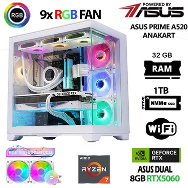 Asus Prime X6 Ryzen 7 5700X 32GB Ram 1tb M.2 Nvme SSD 8gb Fiyatı