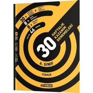 6. Sınıf Türkçe 30 Haftalık Kazanım Denemeleri Hız Yayınları Kitabı