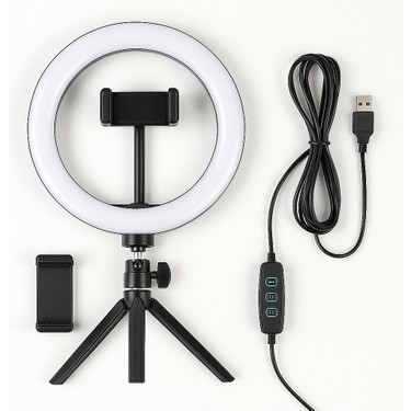 蛍光灯・電球 LED Studio Lights with Phone Holder Smayling Vlog, Canlı Yayın, Makyaj ve Çekim Işığı Fiyatı