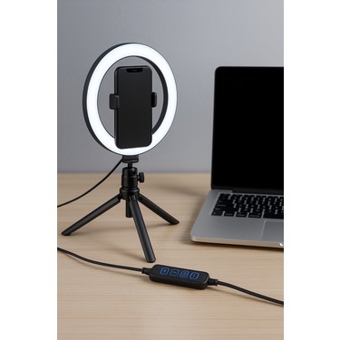蛍光灯・電球 LED Studio Lights with Phone Holder Smayling Vlog, Canlı Yayın, Makyaj ve Çekim Işığı Fiyatı