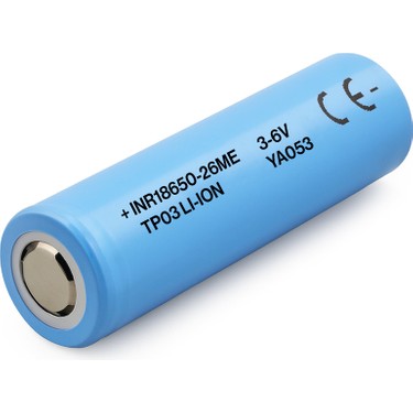 18650-26ME Açık Mavi Şarjlı Batarya Pil 3.6V 2600MAH Li-Ion Fiyatı