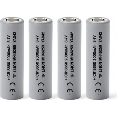 4 Adet 1cr 18650 Gri Şarjlı Batarya Pil 3.7V 2000 Mah Li-Ion Fiyatı