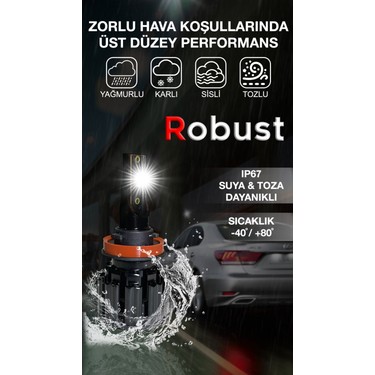 Robust LED Xenon H1 S8 10.000 Lümen 50 Watt Csp 12V-24V Fiyatı