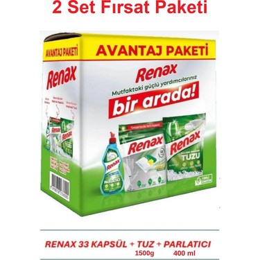 Renax Avantajlı Paket 3 Lü Set Bulaşık Makinesi Kapsülü 33 Fiyatı