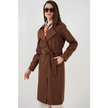 Bigdart 5918 Kruvaze Yaka Trençkot - Kahverengi Fiyatı