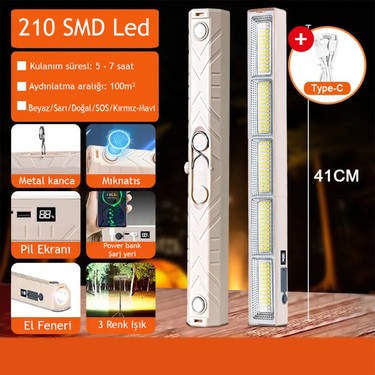 Şarjlı Kamp Lambası 12600 Lümen, 6600MAH Powerbank, 3 Renk Fiyatı