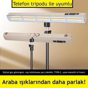 Şarjlı Kamp Lambası 12600 Lümen, 6600MAH Powerbank, 3 Renk Fiyatı