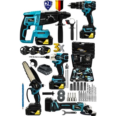 Lieber German L599 5li Set Kömürsüz Motor 3x Akülü Taşlama Fiyatı