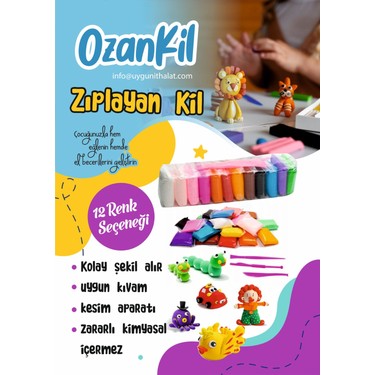 Zıplayan Kil Hava ile Kuruyan Modelleme Kili 12 Li Fiyatı