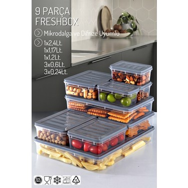 Julie 9番セット Nandy Home 9'lu Set Freshbox Mikrodalga ve Difrize Uygun Fiyatı