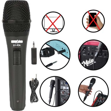 Lastvoice Lv-45A Dinamik Kablolu EL Mikrofon (Kablo Sünger Fiyatı