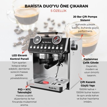 By Kitchen Barista Duo Ev&Ofis Tipi Espresso Makinesi Fiyatı